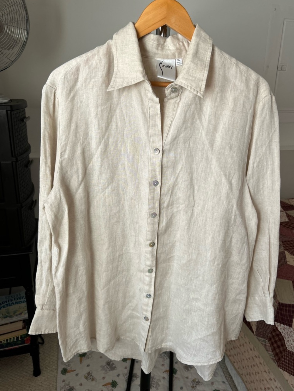 Finley 100% Linen Button Down Shirt XL